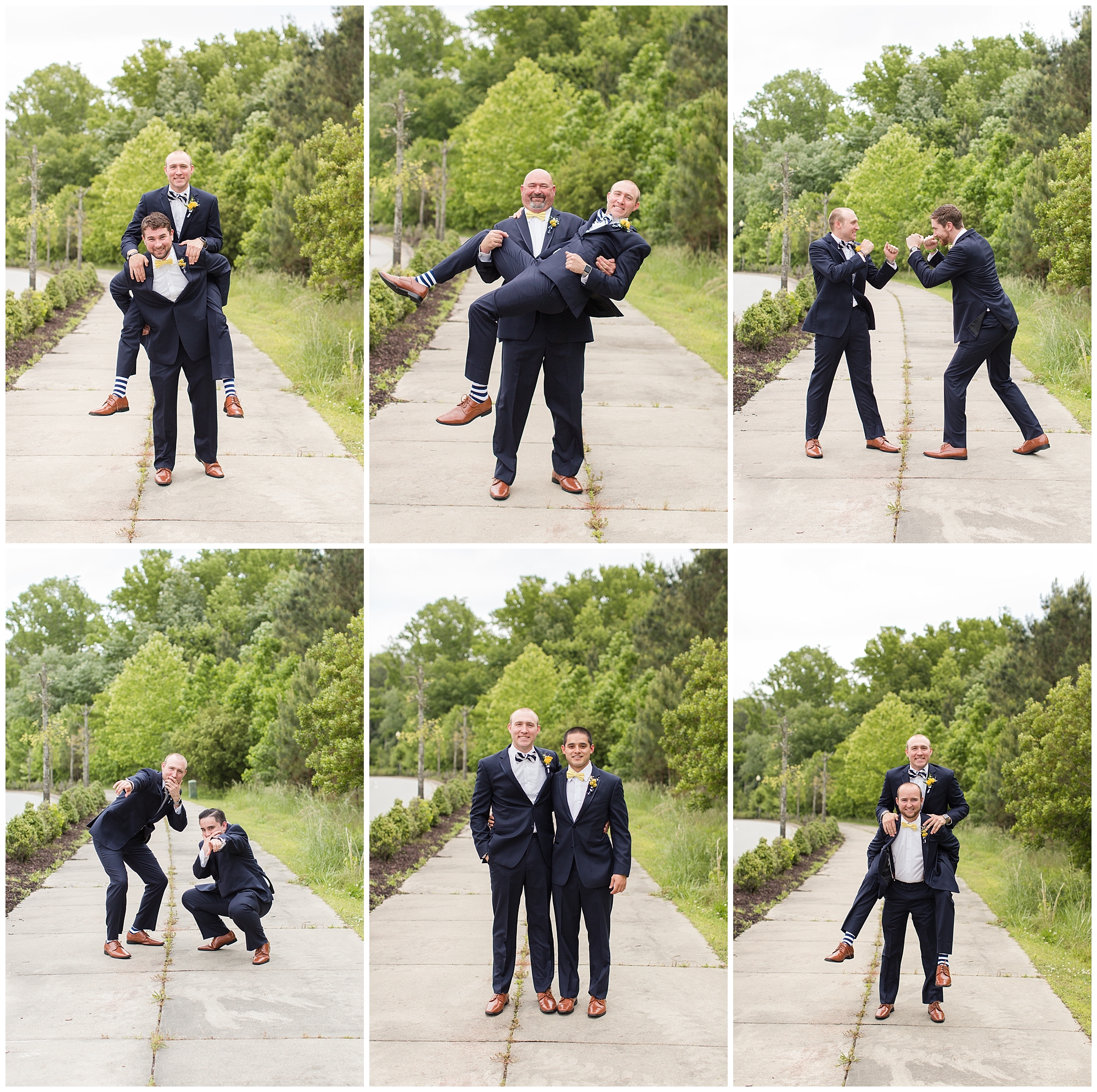 groom and groomsmen funny poses