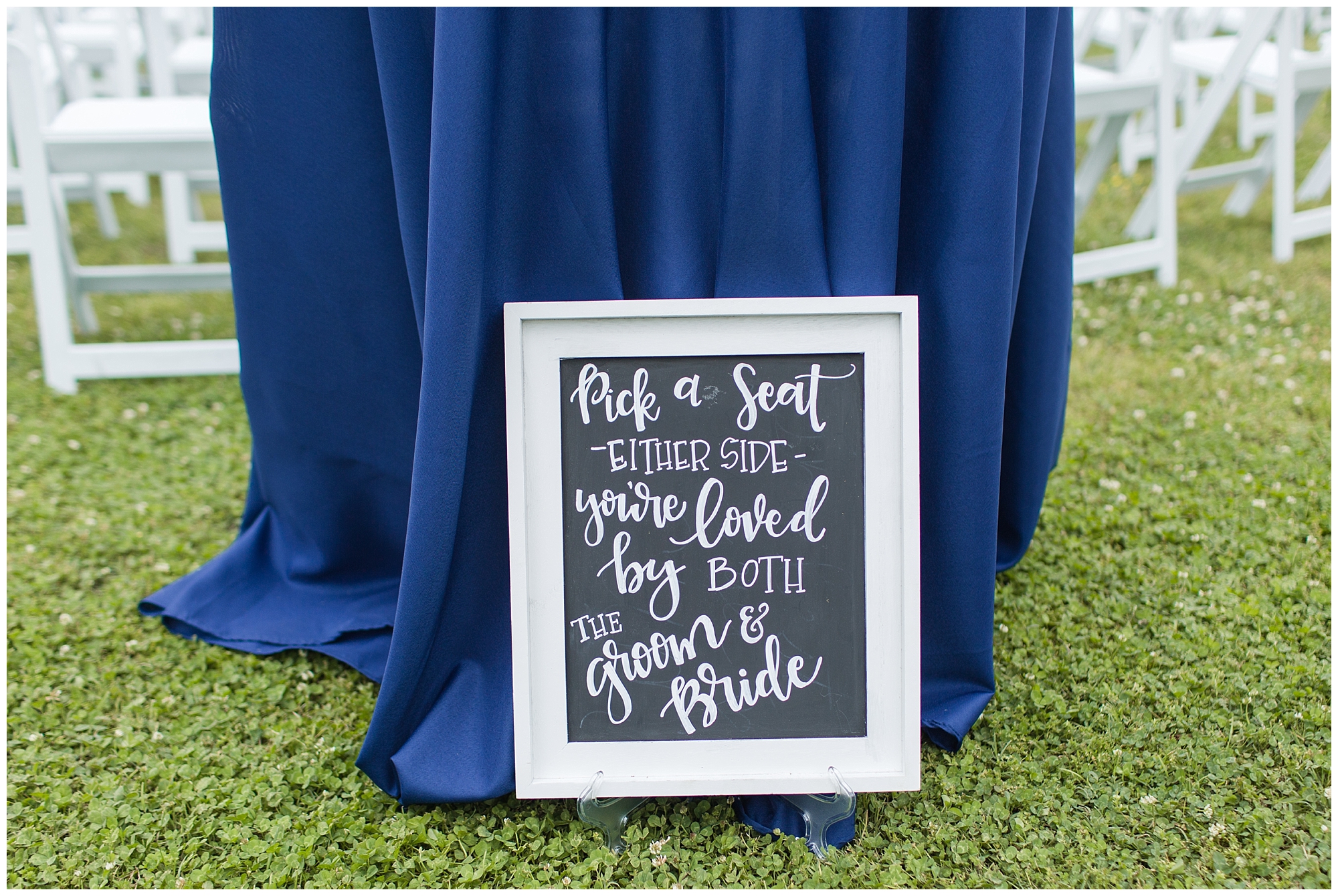 pick a seat chalkboard wedding sign