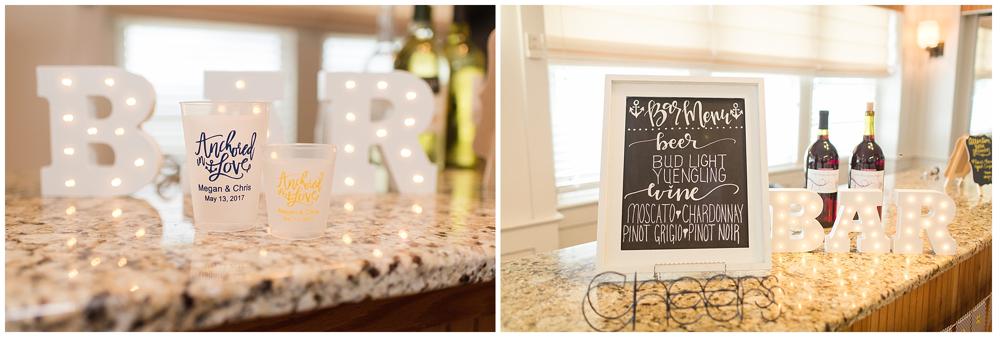 anchor wedding details and marquee signs