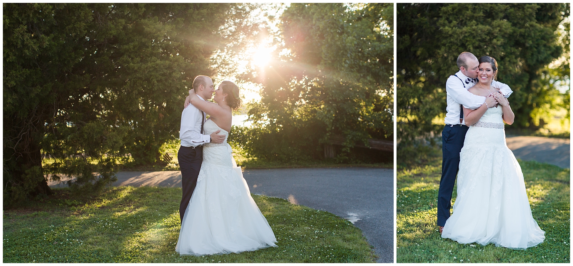 beautiful sunset for bride and groom portraits