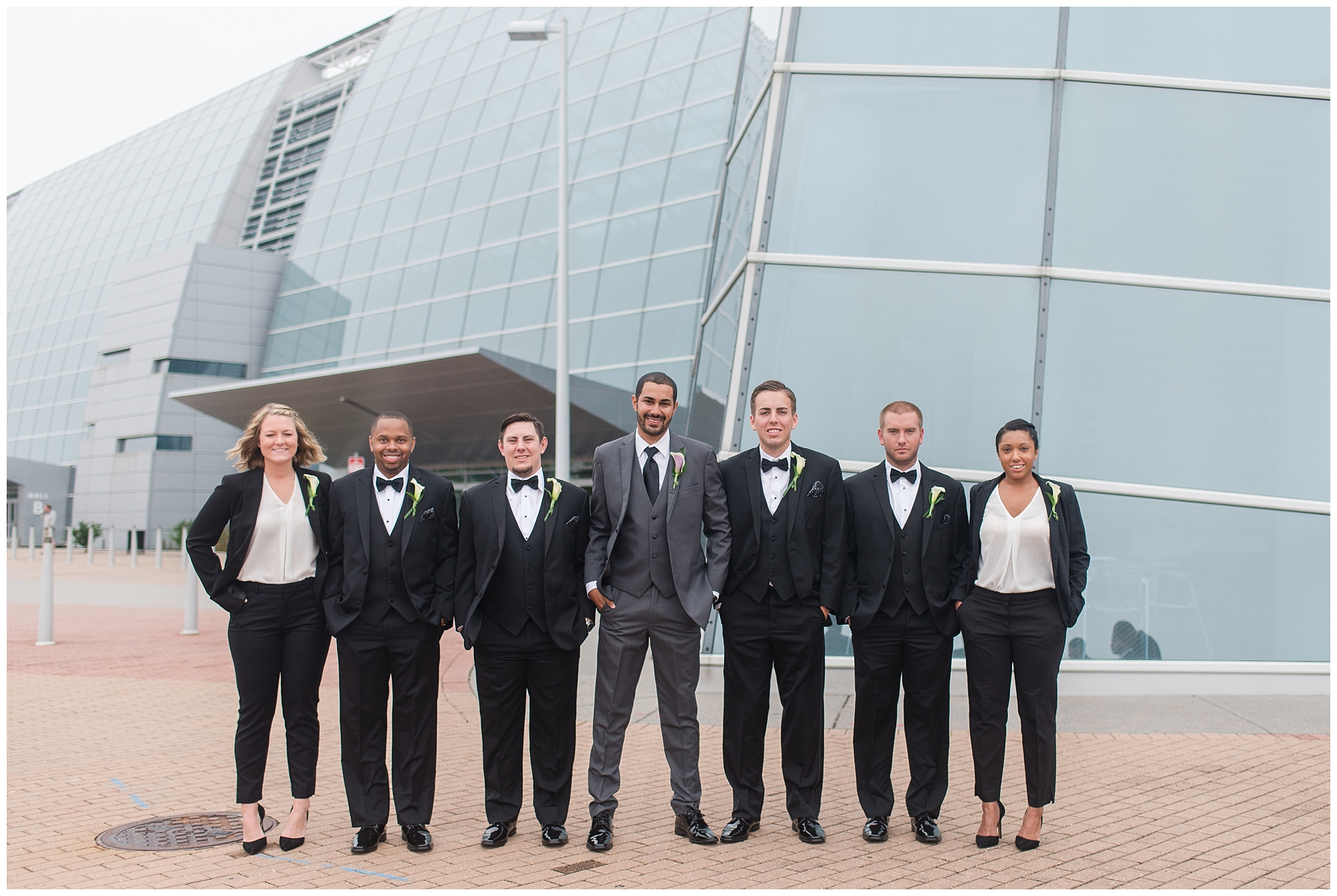groom and groomsmen at Virginia Beach Convention Center