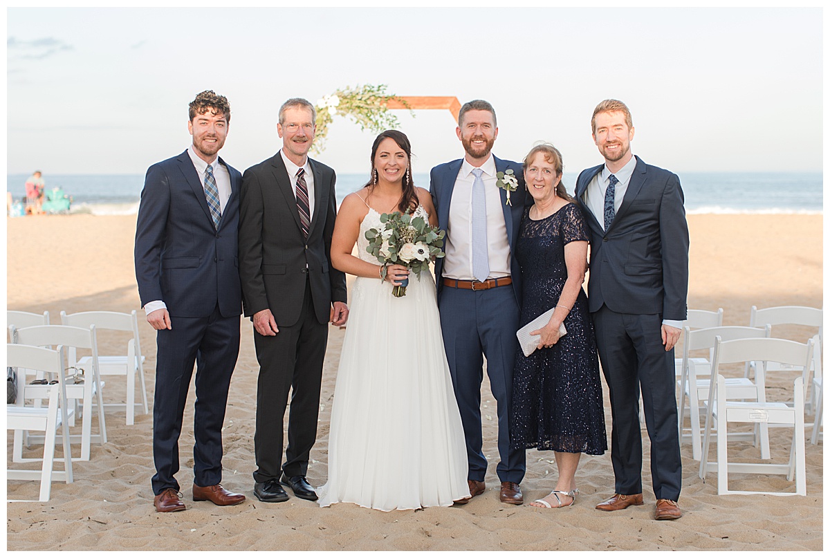 oceanfront wedding family portrait