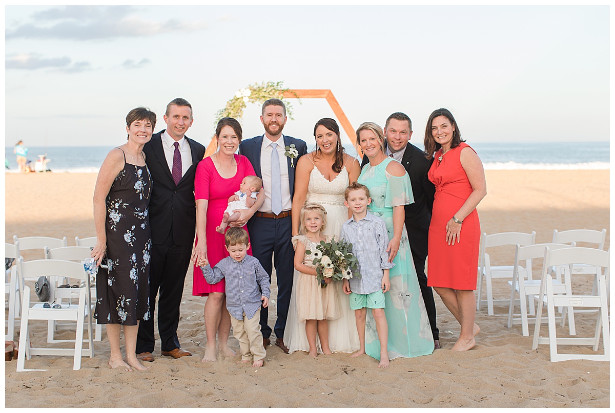 oceanfront wedding family portrait