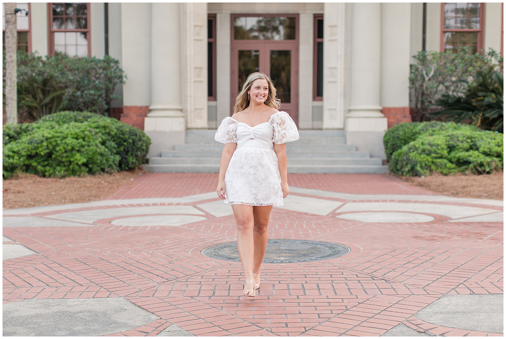 Bailey, Graduation Photos, Valdosta State University, Kelley Stinson Photography, white graduation dress