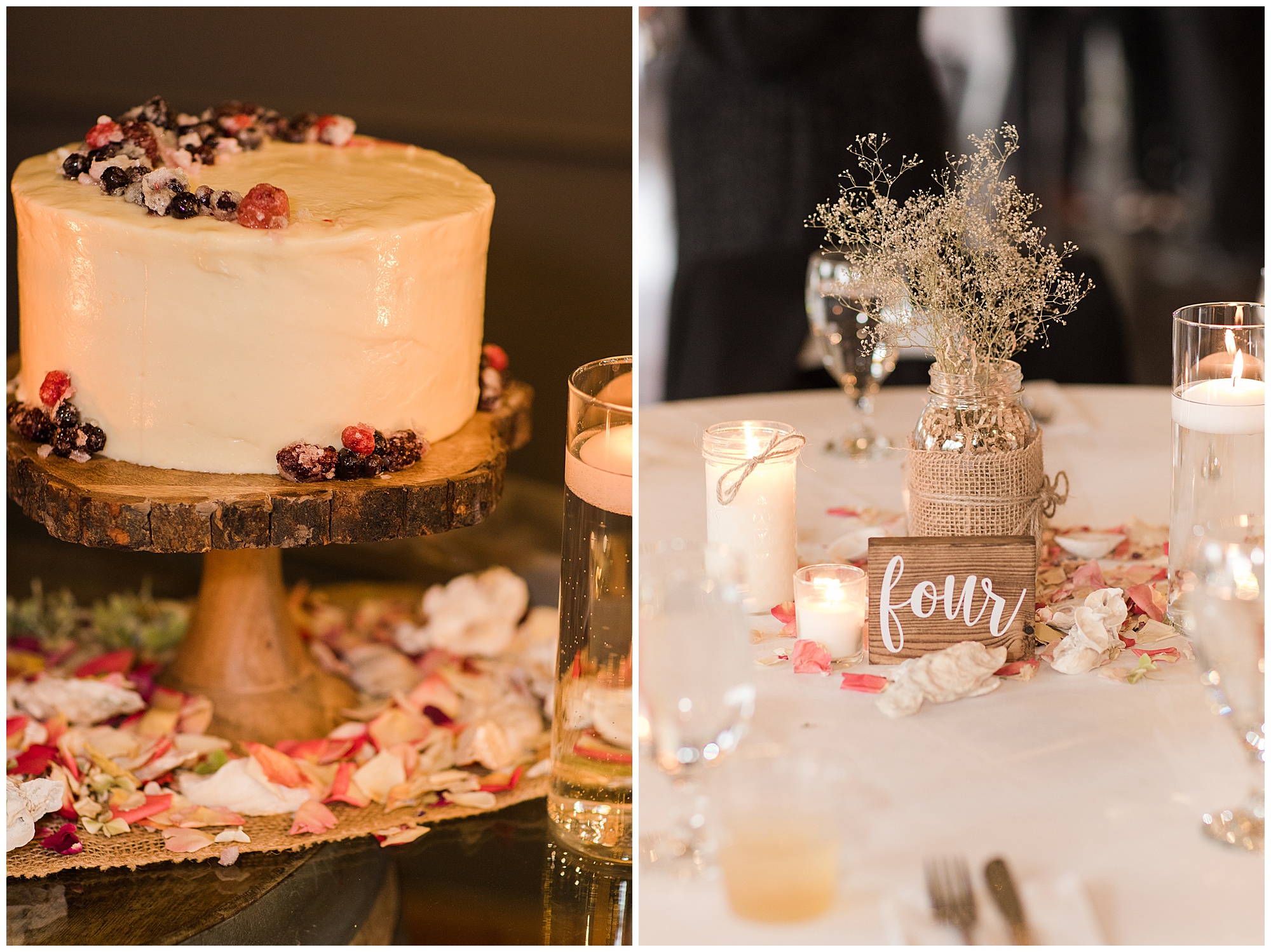 Molly & Steven, Red Gate Farms wedding, Kelley Stinson Photography, Savannah, Georgia, babys breath wedding centerpiece, berry wedding cake