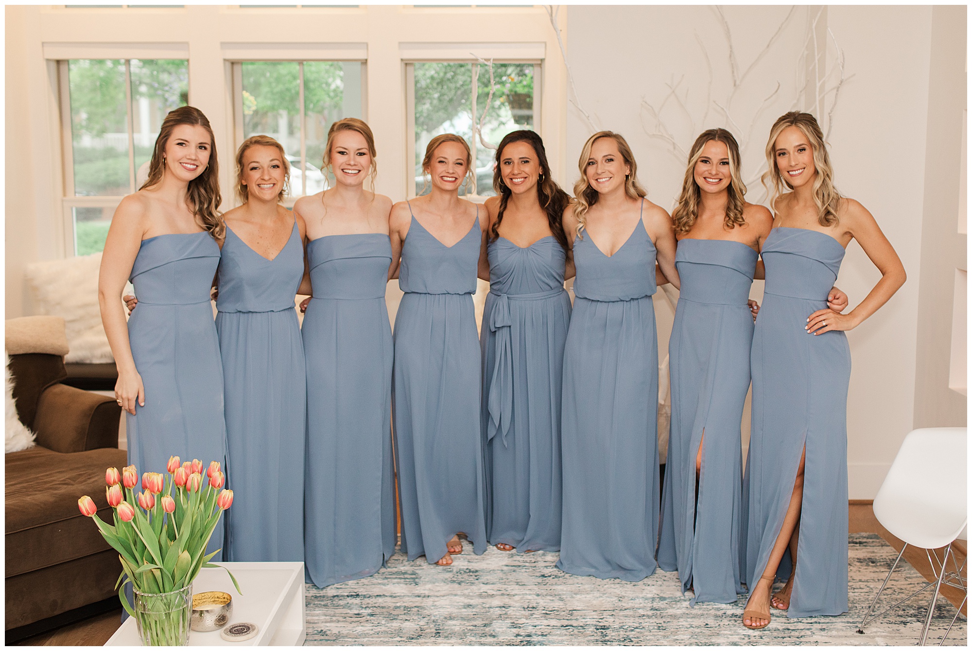 Danielle & Chris, East Beach wedding, Hampton Roads weddings, Kelley Stinson Photography, bride getting ready, cornflower blue bridesmaids