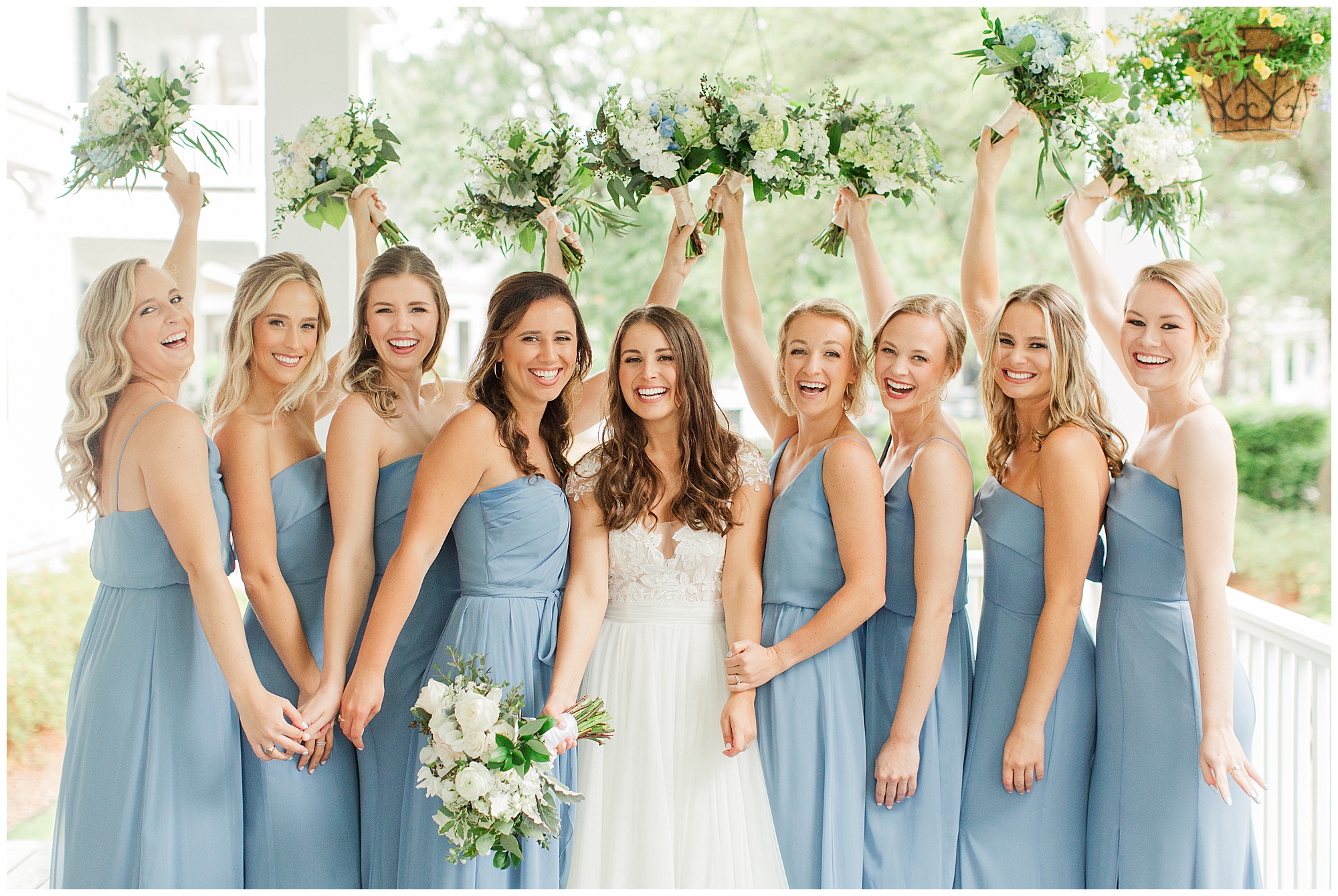 & Chris, East Beach wedding, Hampton Roads weddings, Kelley Stinson Photography, cornflower blue bridesmaids