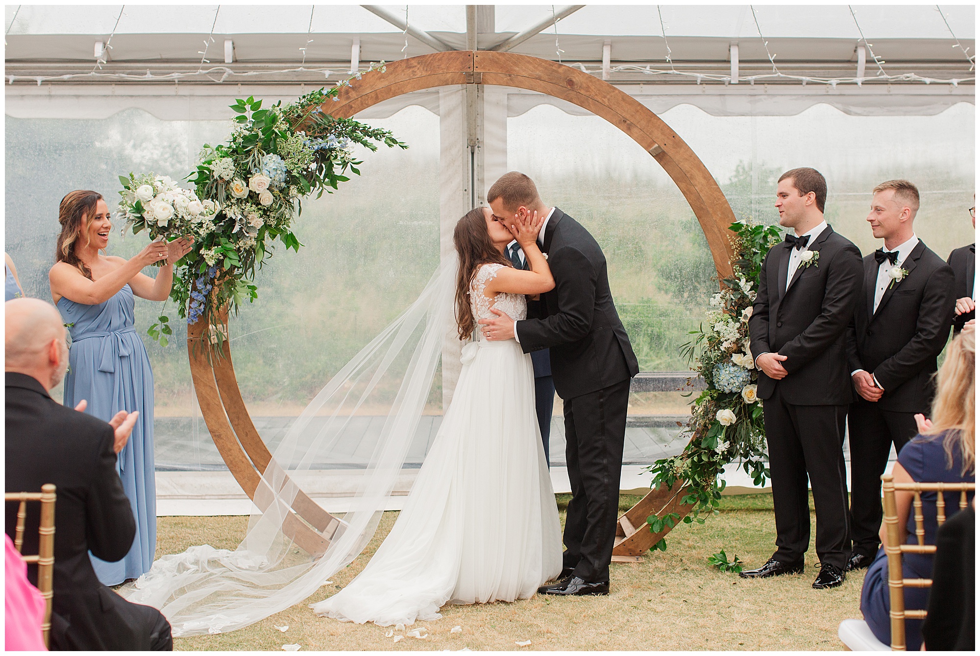 Danielle & Chris, East Beach wedding, Hampton Roads weddings, Kelley Stinson Photography, tent ceremony, clear tent