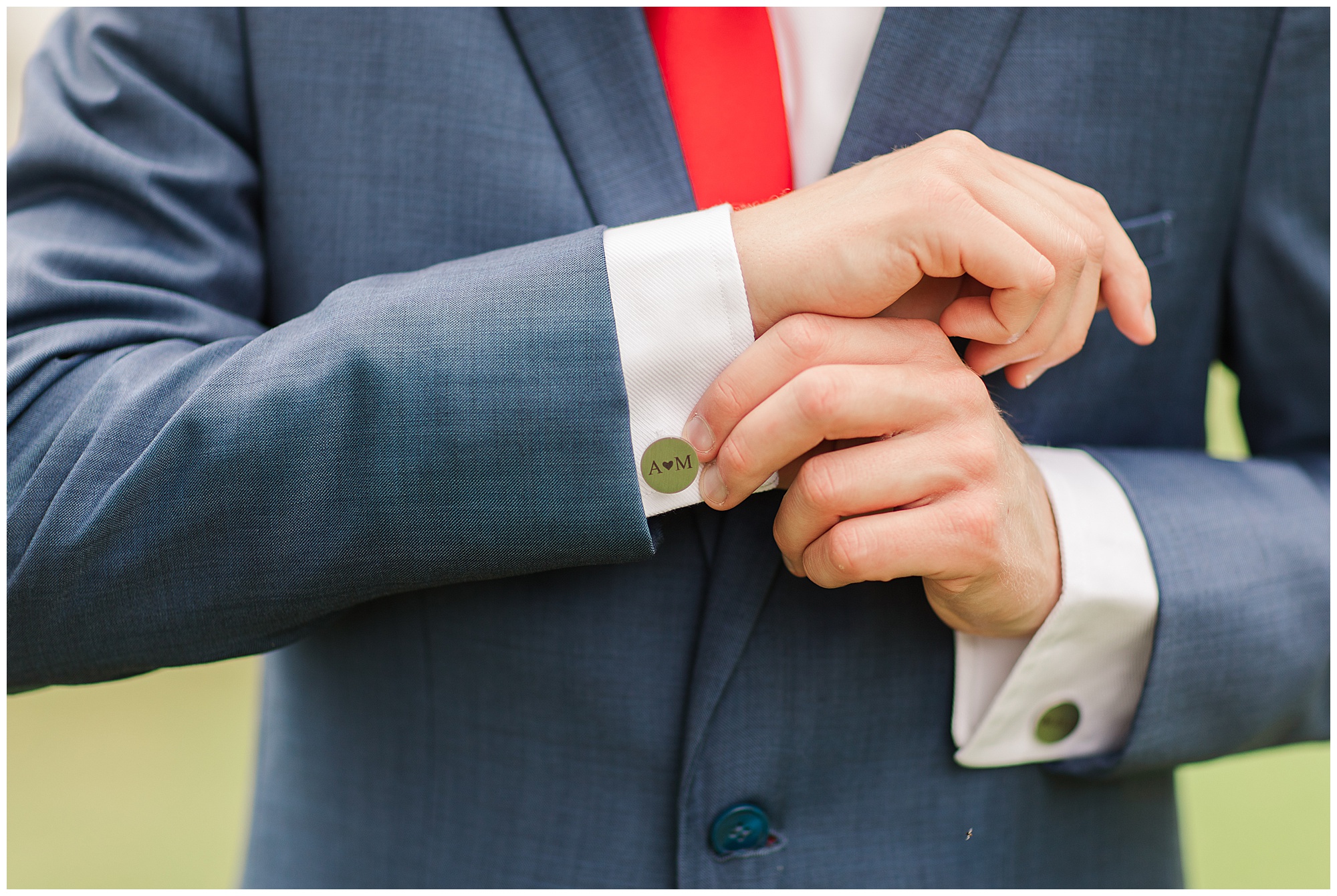 custom cufflinks, red wedding, red tie wedding, groom